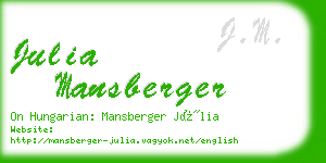 julia mansberger business card